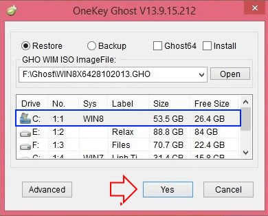 Sử dụng Onekey Ghost để Ghost trực tiếp trên win