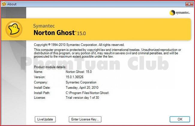 Khôi phục file bằng phần mềm Norton Ghost