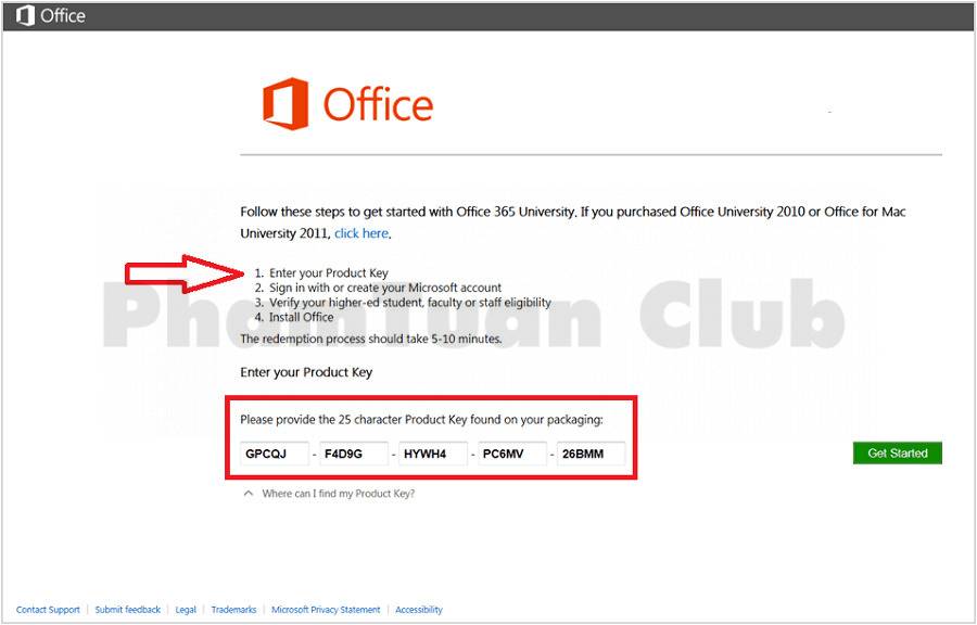 Key Office 365 chia sẻ miễn phí 